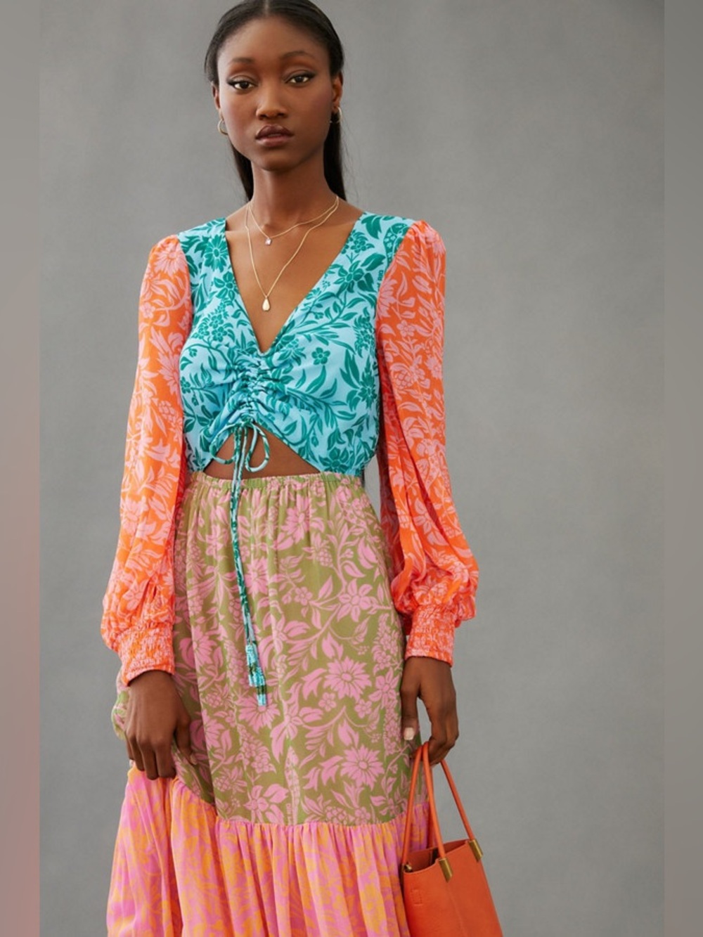Farm Rio Colorblock Printed Maxi Dress - Picture 5 of 16